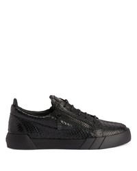 schwarze Leder niedrige Sneakers von Giuseppe Zanotti