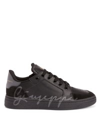 schwarze Leder niedrige Sneakers von Giuseppe Zanotti