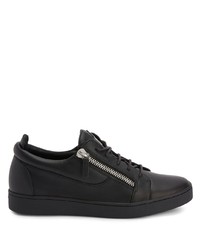 schwarze Leder niedrige Sneakers von Giuseppe Zanotti