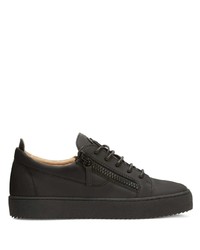 schwarze Leder niedrige Sneakers von Giuseppe Zanotti