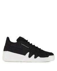 schwarze Leder niedrige Sneakers von Giuseppe Zanotti