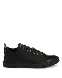 schwarze Leder niedrige Sneakers von Giuseppe Zanotti