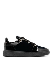 schwarze Leder niedrige Sneakers von Giuseppe Zanotti