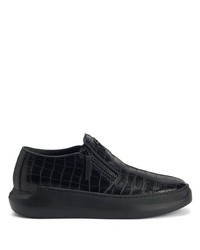 schwarze Leder niedrige Sneakers von Giuseppe Zanotti