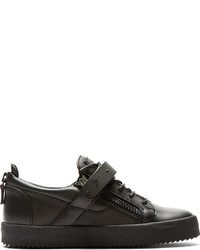 schwarze Leder niedrige Sneakers von Giuseppe Zanotti