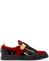 schwarze Leder niedrige Sneakers von Giuseppe Zanotti