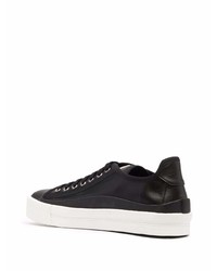 schwarze Leder niedrige Sneakers von Moncler