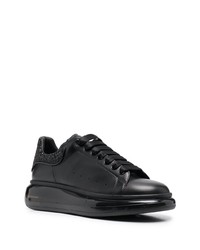 schwarze Leder niedrige Sneakers von Alexander McQueen