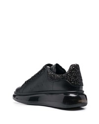 schwarze Leder niedrige Sneakers von Alexander McQueen