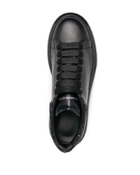 schwarze Leder niedrige Sneakers von Alexander McQueen