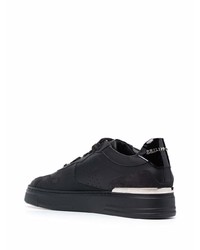 schwarze Leder niedrige Sneakers von Philipp Plein