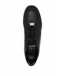 schwarze Leder niedrige Sneakers von Philipp Plein