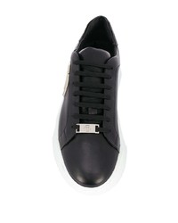 schwarze Leder niedrige Sneakers von Philipp Plein