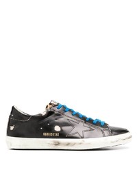 schwarze Leder niedrige Sneakers von Golden Goose