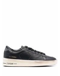 schwarze Leder niedrige Sneakers von Golden Goose