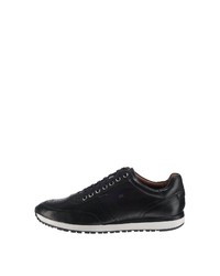 schwarze Leder niedrige Sneakers von GORDON & BROS