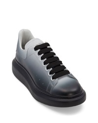 schwarze Leder niedrige Sneakers von Alexander McQueen