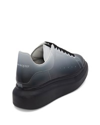 schwarze Leder niedrige Sneakers von Alexander McQueen