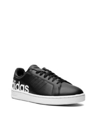 schwarze Leder niedrige Sneakers von adidas