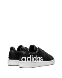 schwarze Leder niedrige Sneakers von adidas