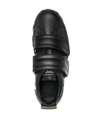 schwarze Leder niedrige Sneakers von Versace