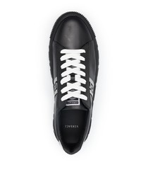 schwarze Leder niedrige Sneakers von Versace