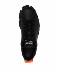 schwarze Leder niedrige Sneakers von Versace