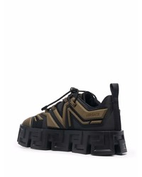 schwarze Leder niedrige Sneakers von Versace