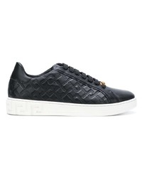 schwarze Leder niedrige Sneakers von Versace