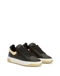 schwarze Leder niedrige Sneakers von Giuseppe Zanotti