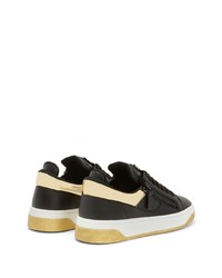 schwarze Leder niedrige Sneakers von Giuseppe Zanotti