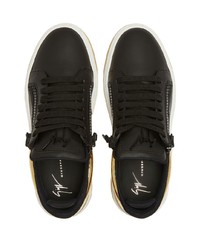 schwarze Leder niedrige Sneakers von Giuseppe Zanotti