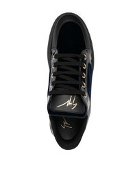 schwarze Leder niedrige Sneakers von Giuseppe Zanotti