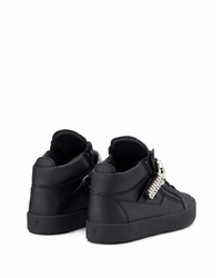 schwarze Leder niedrige Sneakers von Giuseppe Zanotti