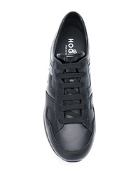 schwarze Leder niedrige Sneakers von Hogan