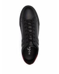 schwarze Leder niedrige Sneakers von Hogan