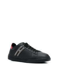 schwarze Leder niedrige Sneakers von Hogan