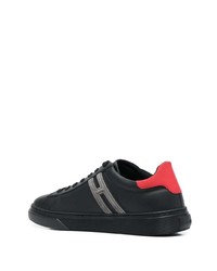 schwarze Leder niedrige Sneakers von Hogan