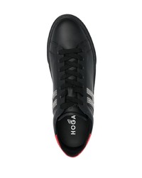 schwarze Leder niedrige Sneakers von Hogan