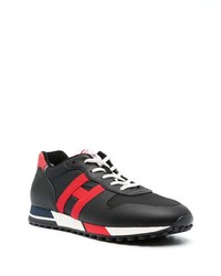 schwarze Leder niedrige Sneakers von Hogan