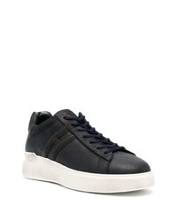 schwarze Leder niedrige Sneakers von Hogan