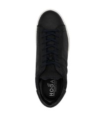 schwarze Leder niedrige Sneakers von Hogan