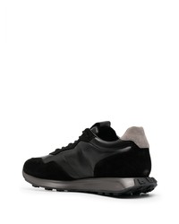 schwarze Leder niedrige Sneakers von Hogan