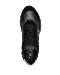 schwarze Leder niedrige Sneakers von Hogan