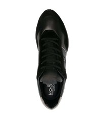 schwarze Leder niedrige Sneakers von Hogan
