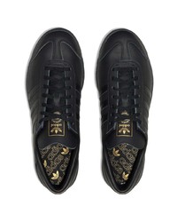 schwarze Leder niedrige Sneakers von adidas