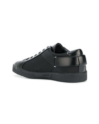 schwarze Leder niedrige Sneakers von Calvin Klein 205W39nyc