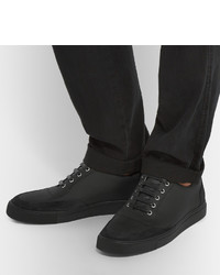 schwarze Leder niedrige Sneakers von Harry's of London