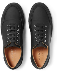 schwarze Leder niedrige Sneakers von Harry's of London