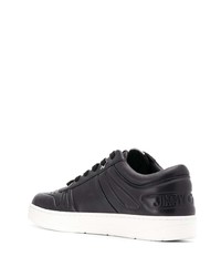 schwarze Leder niedrige Sneakers von Jimmy Choo